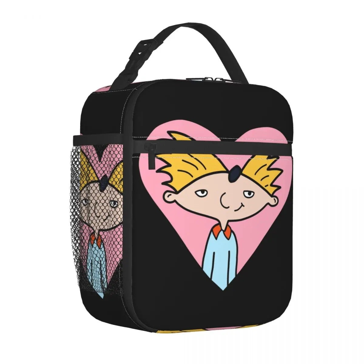 Hey Arnold In Heart Resuable Lunch Boxes for Women Multifunction Helga Pataki Cooler Thermal Food Insulated Lunch Bag School