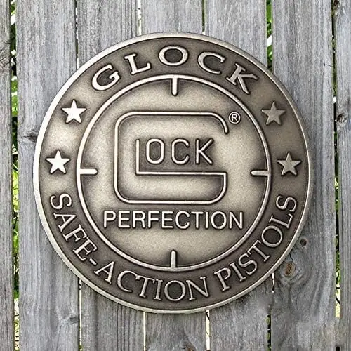 Diameter 30CM/12Inch Retro Metal tin Sign Classic Round Glock Perfection Safe ActionRound Print Not Carved Sign Funny Home Cave