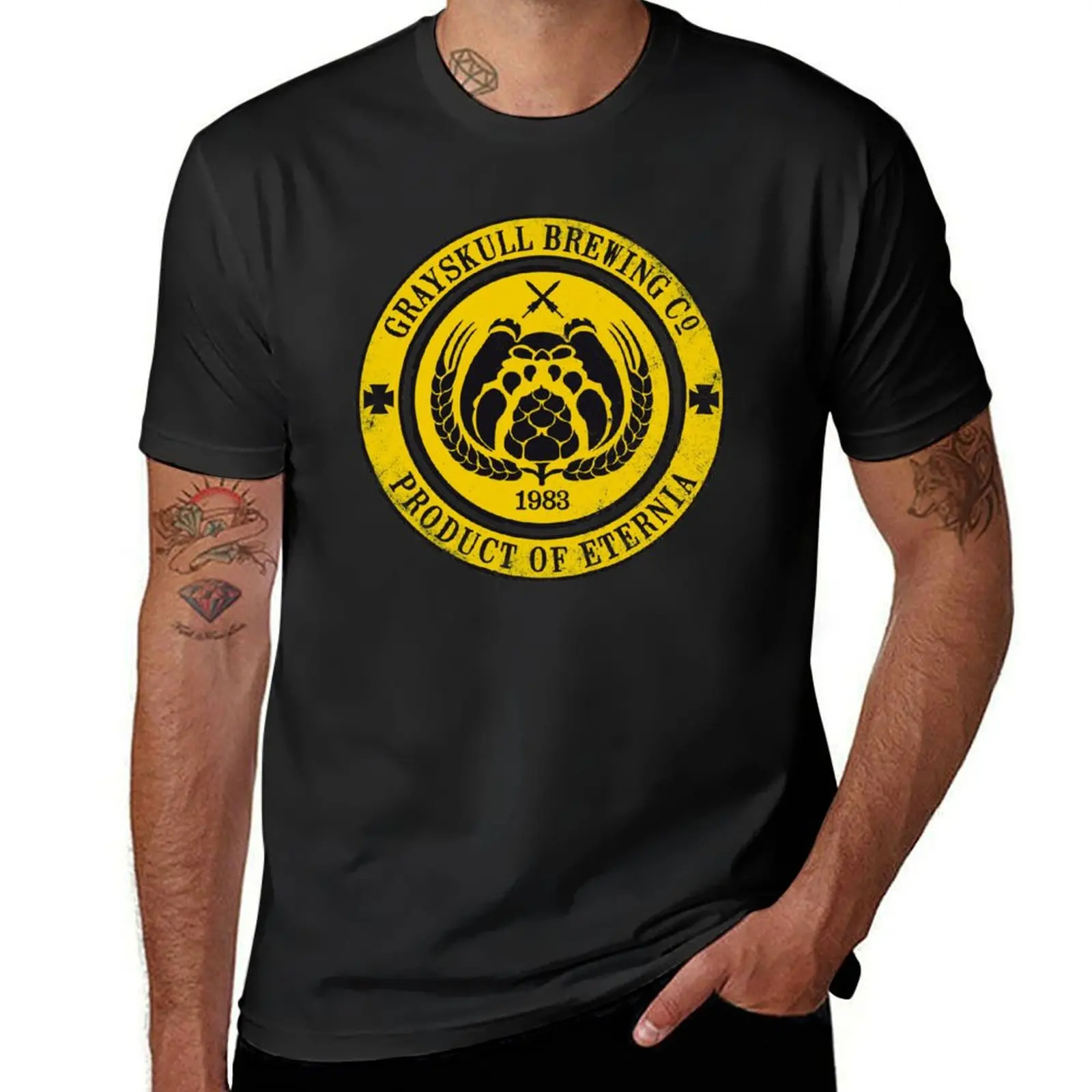 Grayskull Brewing Company - Yellow T-Shirt new edition animal prinfor boys Short sleeve tee quick-drying Men's clothing