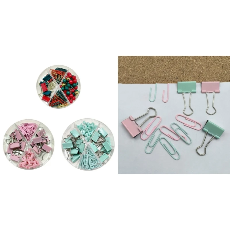 62/116 шт. офисные переплетные инструменты, в комплект входят зажимы «ласточкин хвост», скрепки для бумаги, канцелярские кнопки