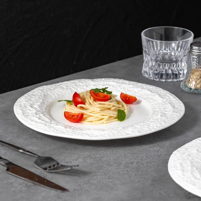 

Креативная керамическая тарелка для стейка, суши, круглая посуда для приготовления пищи, простая домашняя кухня, однотонные столовые приборы, обеденные тарелки, поднос для закусок и десертов