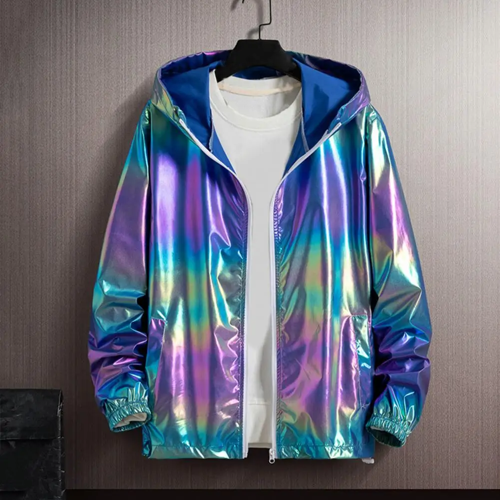 Sunscreen Jacket Spring Autumn Colorful Bright Face Sunscreen Clothes Thin Trendy Hooded Windbreaker Coat Jacket Street Clothing