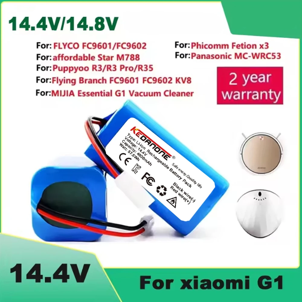 

Original/Genuine For Xiaomi Replacement Battery H18650CH-4S1P For XIOMI MIJIA Mi Robot Vacuum-Mop Essential G1 SKV4136GL MJSTG1
