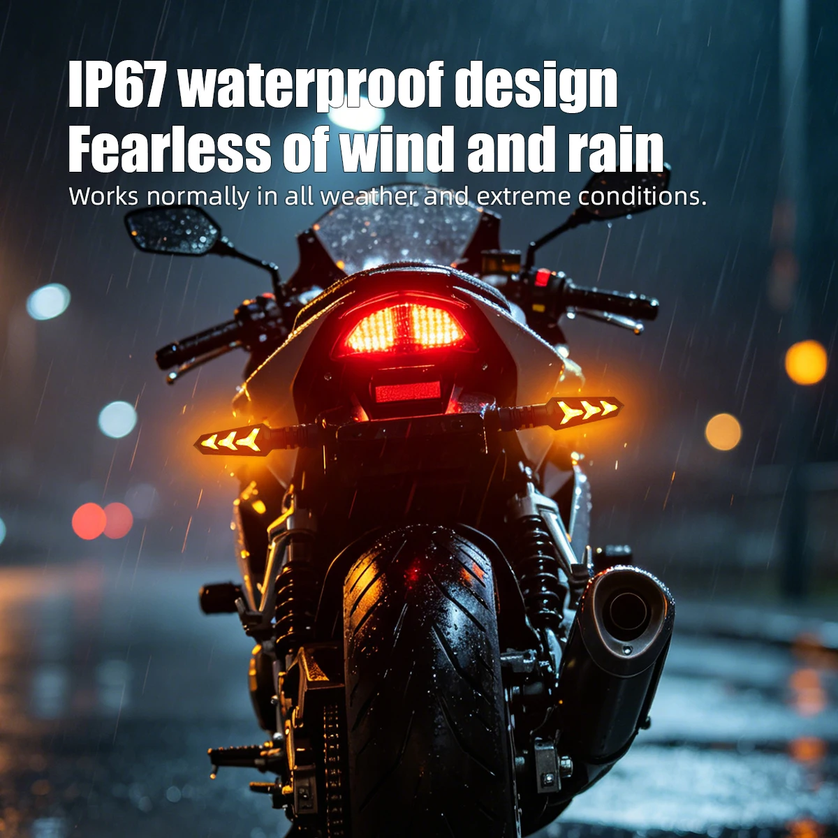 

4PCS Motorcycle Flowing Water LED Turn Signal Light 12V Dynamic Flash Waterproof Tail Light Motorbike Turning Indicators Univers