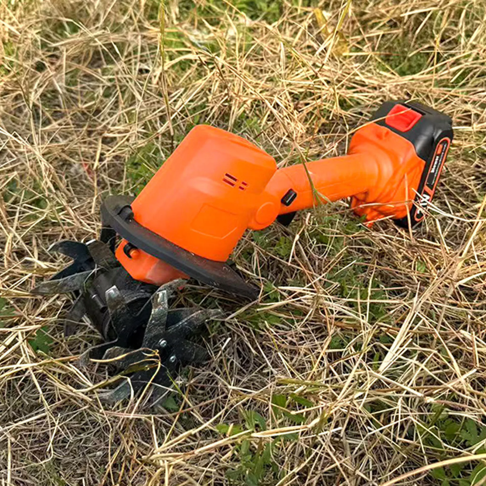 

Cordless Tiller Cultivator 4in Working Width 1.5Ah Battery Hand Tiller Cultivator 235RPM Multifunctional for Lawns Greenhouses