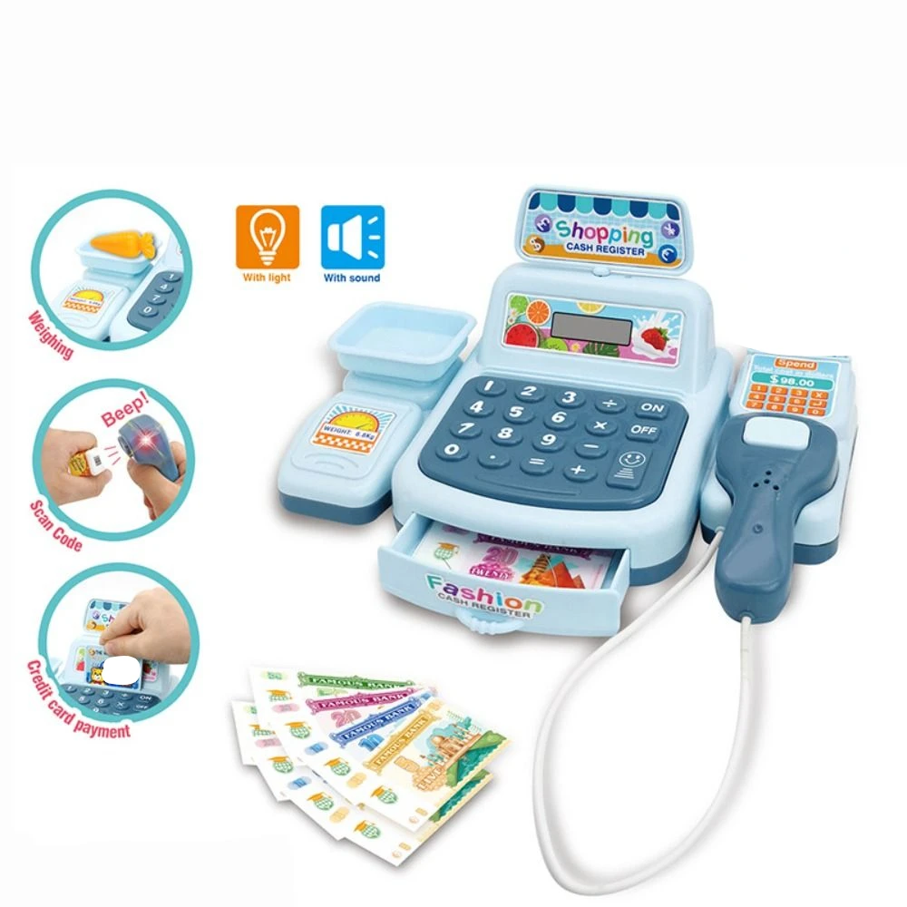 Electric Lighting Supermarket Cash Register Sound Effects Play House Simulation Cash Register Cashier Role Play Pretend Play 's