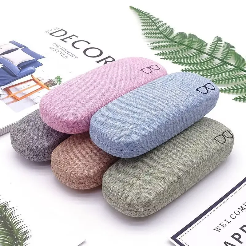 High Quality Glasses Case For Men Women Linen Cloth Eyeglass Cases Cover Hard Portable Spectacles Box Holder Eyewear Storage
