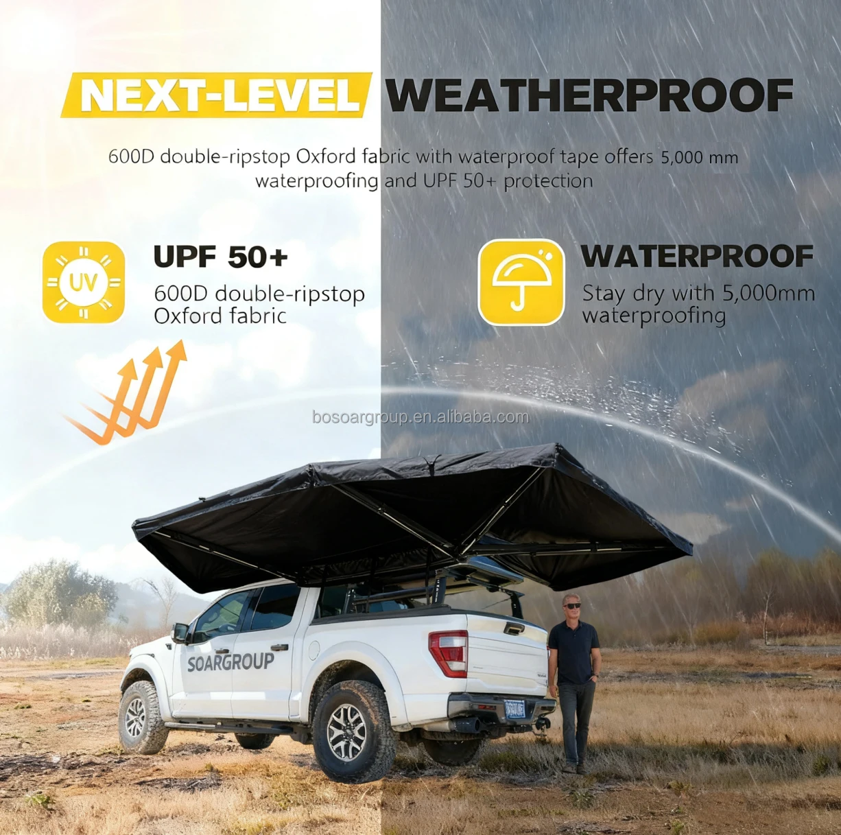 

360 Degree Car Awning 2.5M,Car Side Awning Manufacturer 360-Degree Freestanding Car Roof Awning with Walls and Lights