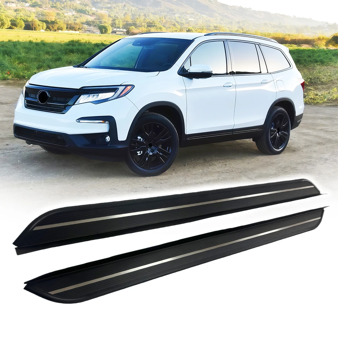 2Pcs Aluminium Running Boards Side Step Pedal Fixed Foot Step Rail Board Stair Fits for Honda Pilot 2016-2020 2021