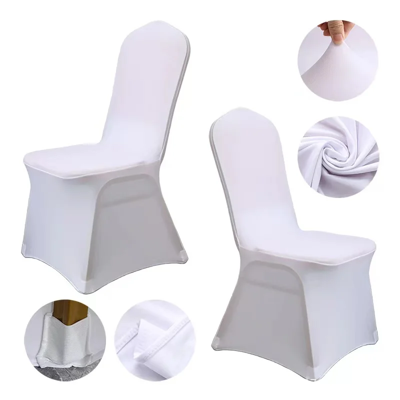 25/50/100pcs Chair Cover White Covers for Restaurant Banquet Hotel Dining Party Lycra Polyester Spandex Outdoor Chair Cloth
