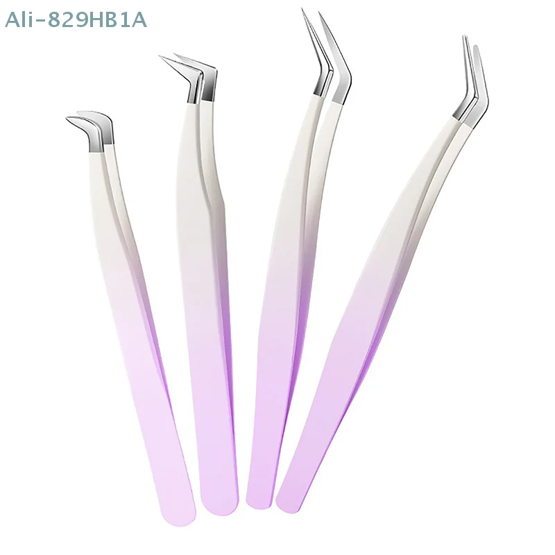 1 Pcs Eyelash Tweezers Extension Stainless Steel Superhard Tweezers With Fiber Tips High Precision Anti-Static Tweezers