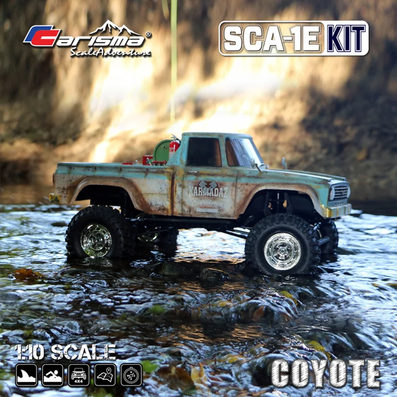 

Carisma Coyote 1:10 Scale Remote Control Off-Road Waterproof Climbing Car Kit Four-Wheel Drive Toy Model Vehicle Birthday Gift
