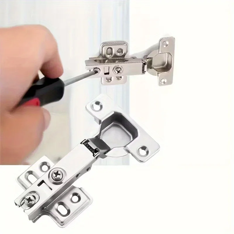 10 Pcs Full Overlay Cabinet Hinge Set with 60 Screws,Heavy Duty Metal Pivot Hinges for Kitchen Cabinets,Wardrobe&Furniture Doors