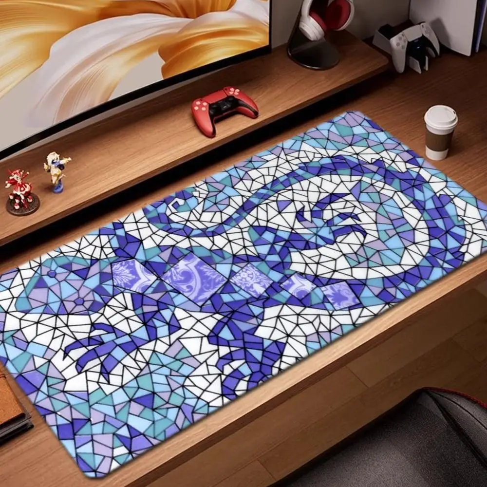 

mosaic pattern Mouse Pad Game Accessories keyboard pad XXL large locking edge 900X400 mm table mat Gaming mousepad