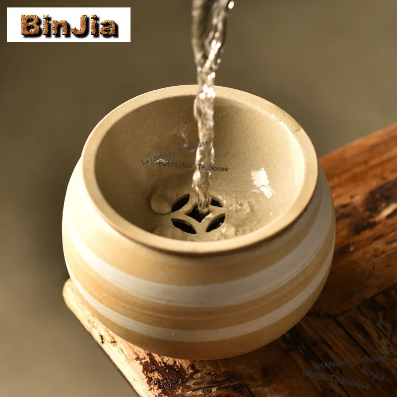 Coarse Pottery Jianshui Washing Cup Bowl Writing-brush Washer Tea Dust Cylinder Barrel Tea Residue Bucket Chaxi Teaset Craft