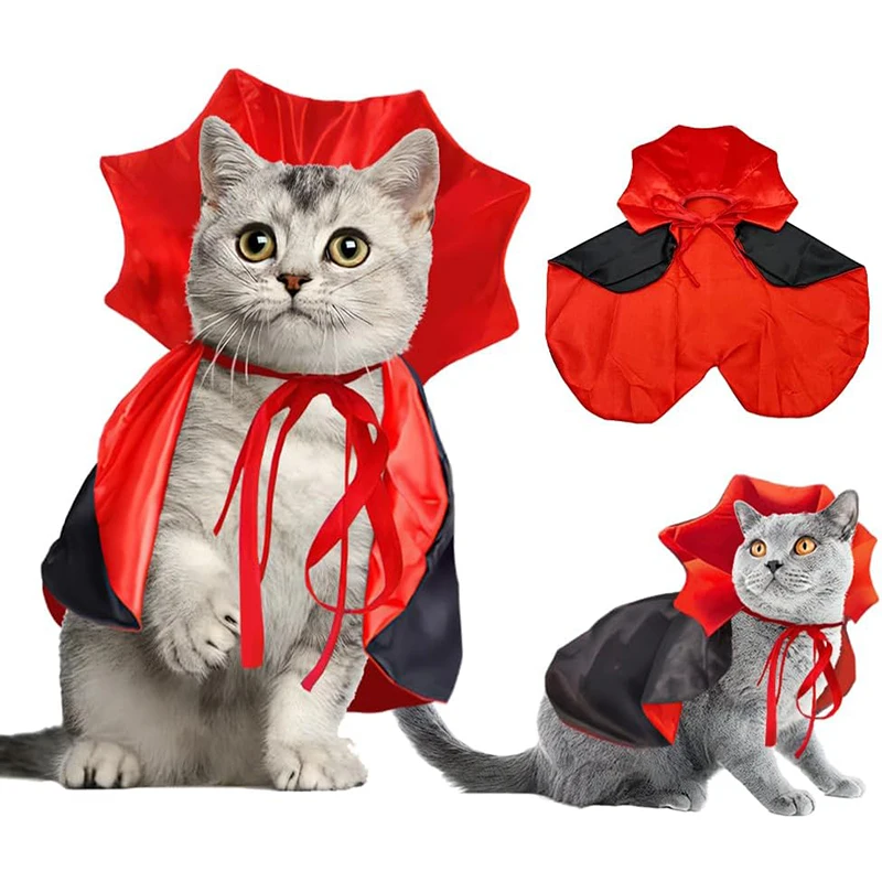 Dog Cat Halloween Costume Vampire Devil Cape Cloak Pet Costume for Cats Dogs Halloween Costume Party Supply