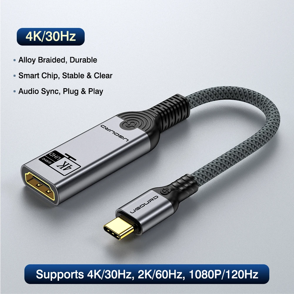 20cm USB-Type C naar HDMI vrouwelijke adapter 4K 60Hz 30Hz telefoon bekabelde mirroring kabel HDMI converter volledig koperen kern vergulde poort