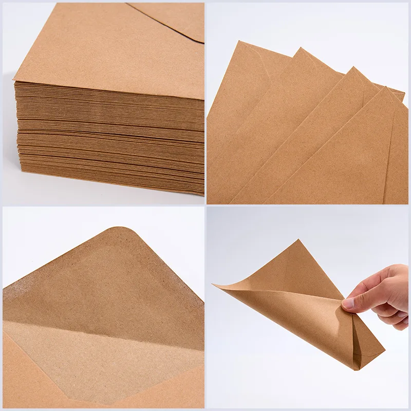 Custom. European Envelope Kraft Paper Envelope A7 Envelope Brown Envelope Self-Adhesive Saliva Glue Envelope Lette - Image 4