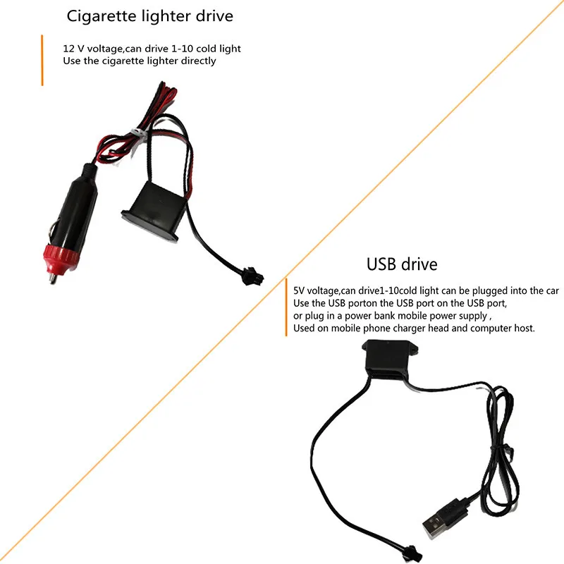 DC 12V Neon EL Wire Power Driver USB Controller for 1-5M LED EL Wire Light Inverter Supply Adapter Flexible Neon Wire Driver - view 4