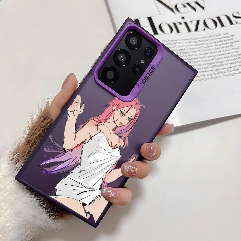 アニメA-エイリアンステージスマホケース サムスン Galaxy S25 Edge S24 S23 S22 S21 S20 Ultra用 シリコン製 カラフルシルバー スマホケース