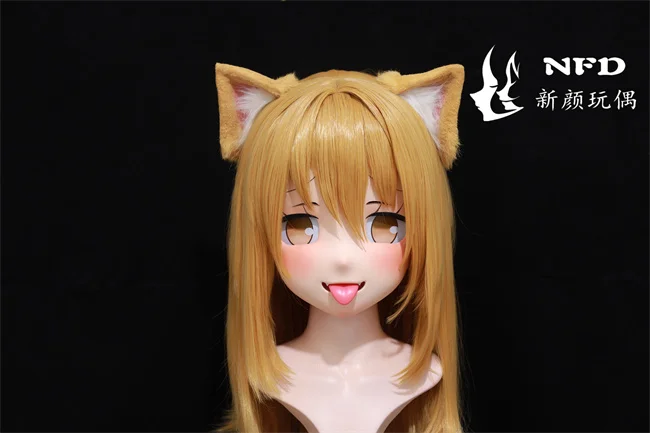 

(Beast eared tiger) Full head super sweet female resin crossdressing BJD Doll kig cosplay kigurumi mask