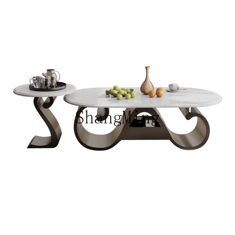 

DSA light luxury natural marble coffee table living room home modern creative minimalist luxury stone high-end coffee table