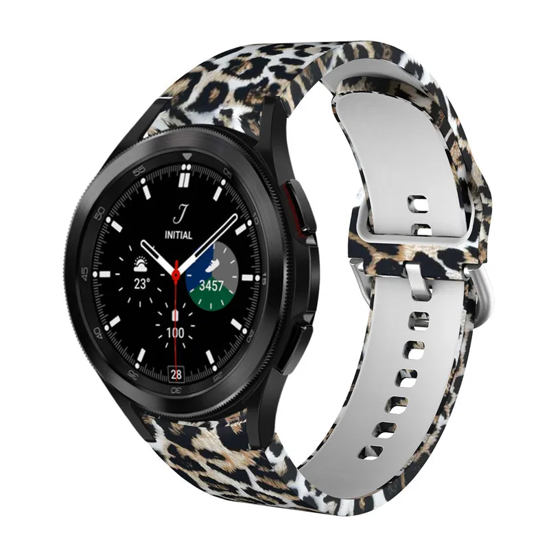 

No Gaps Floral Print Band For Samsung Galaxy Watch 3 41mm Watch 4 classic 46mm 42mm 44mm 40mm Smartwatch Sport Silicone Bracelet