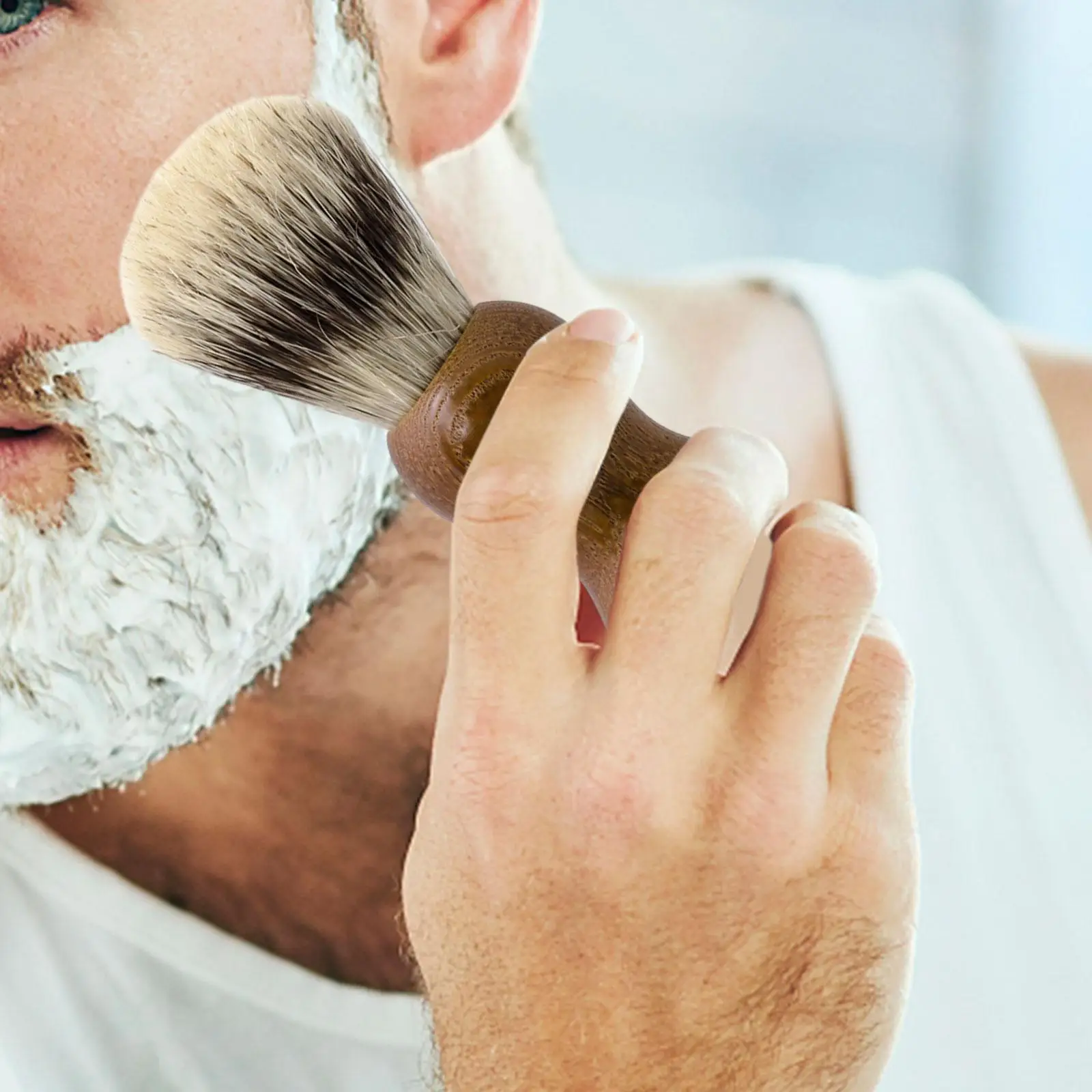 Premium Wooden Handle Shaving Brush Super Absorbent Bristle Professional Salon Tool for Men
