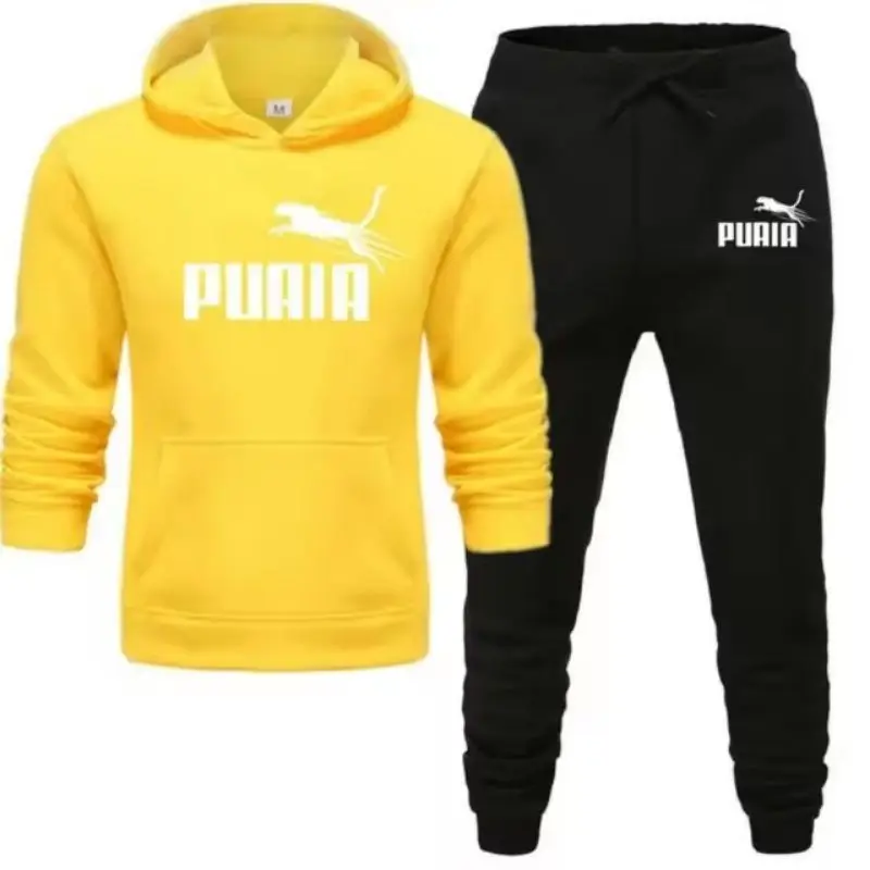 Men's thermal sportswear set, hooded sweatshirt and sweatpants, spring, autumn and winter, 2024