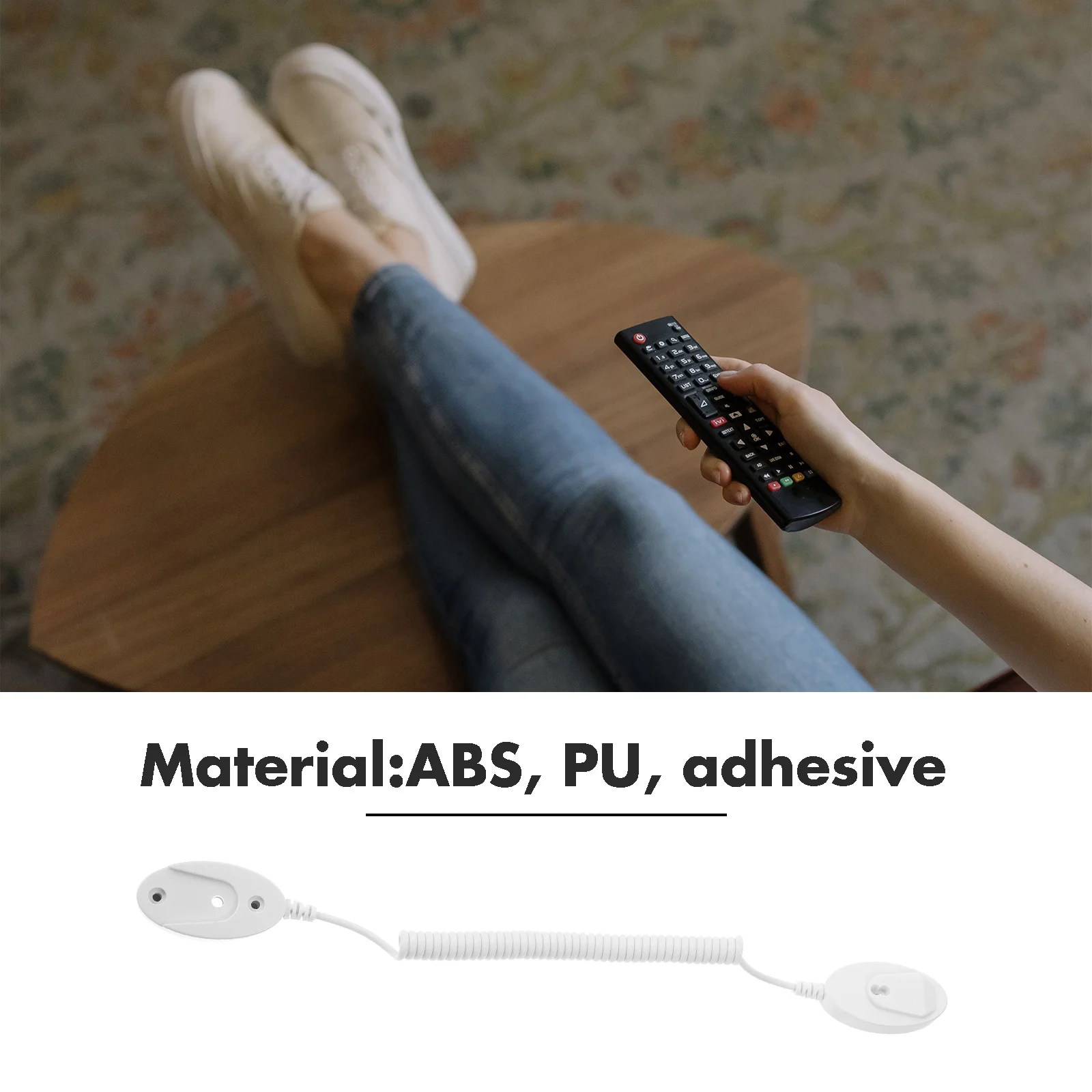 

White Oval Retractable Cable Self adhesive Hooks for Remote Controller Tablet Mobile Phone Cellphone Plastic Rope Sturdy