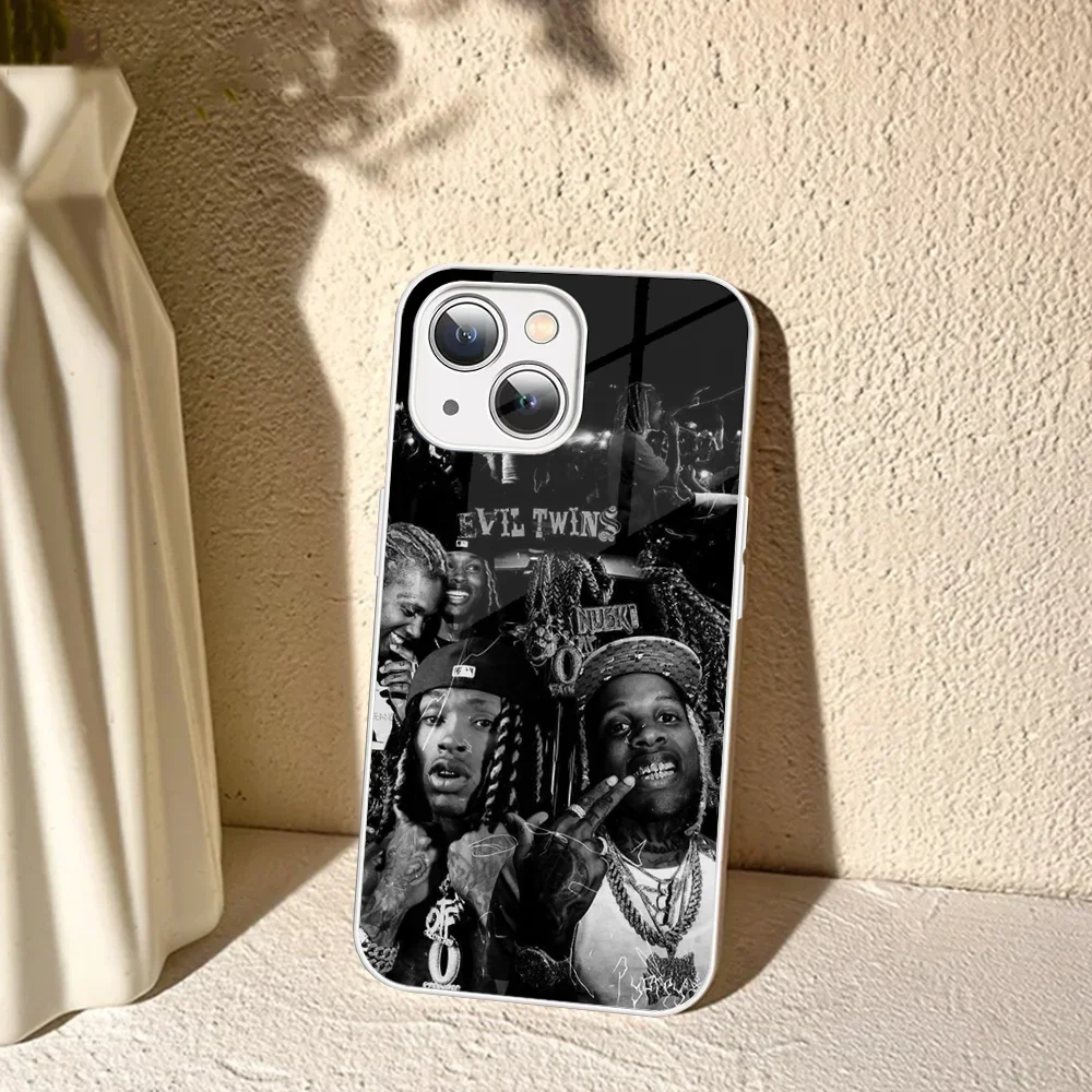 Rapper lil Durk Pattern   For iPhone 14 13 12 Mini 11 Pro XS Max X XR 14 Plus Tempered Glass Cover