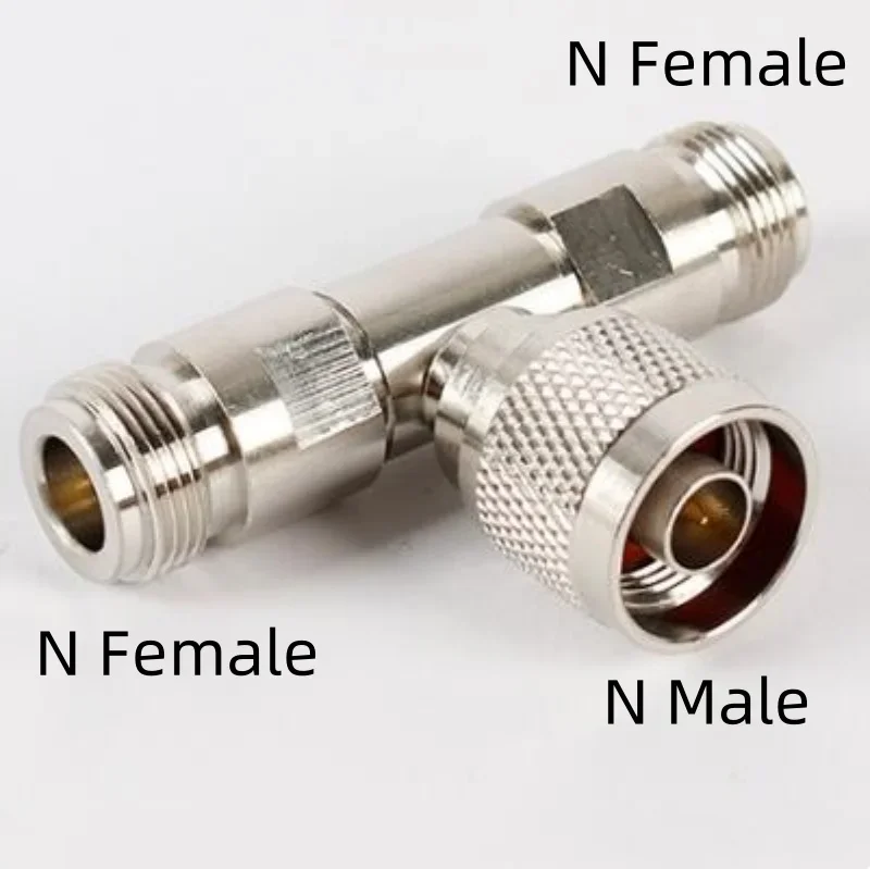 1pcs RF adapter L16 N Type Tee Type 3way Splitter male female adapter N Type Male To 2x Double Female Connectors