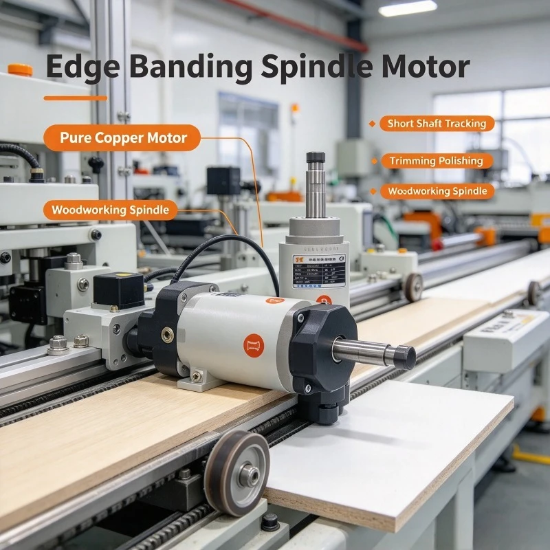 Edge Banding Machine Pure Copper Motor Trimming Polishing Motor Short Shaft Tracking Lifting Woodworking Spindle Motor