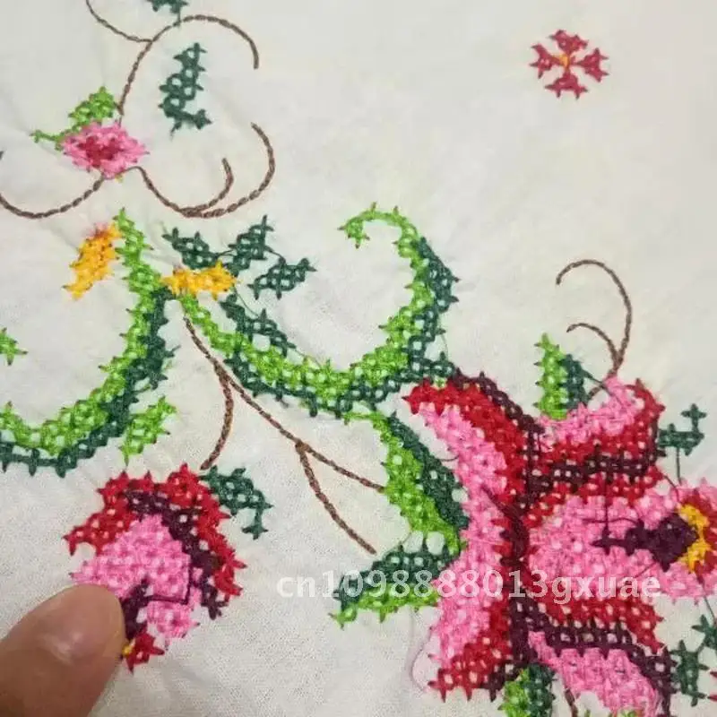

Handmade lace cotton Cross stitch rose Tablecloth Table Christmas Table accessories and kitchen decoration Wedding Cover cloth