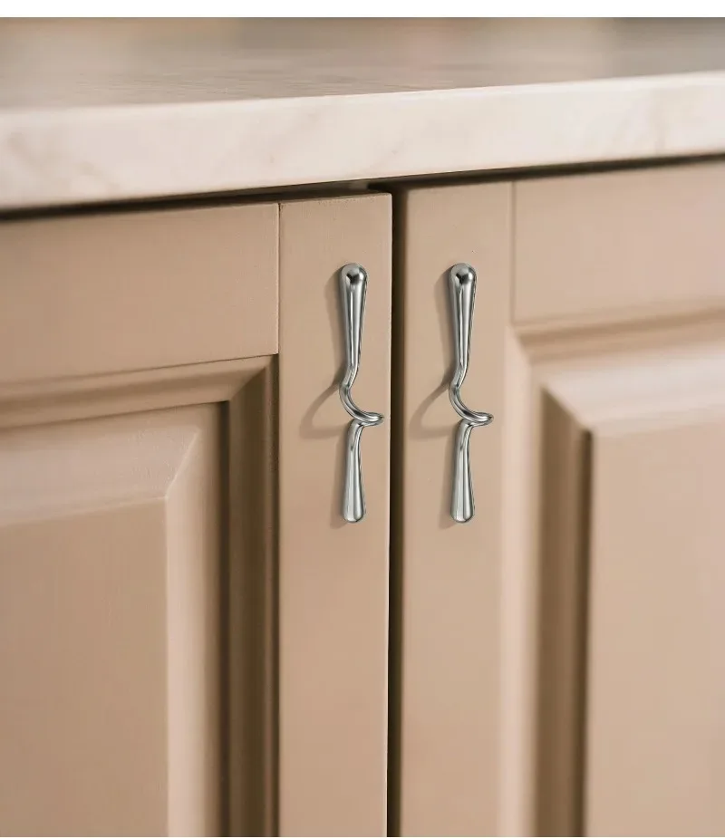 Wellenförmige Griffe, Französische Retro-Luxus-Küchenschränke, Kleiderschränke, Möbelschubladen, Schranktüren, Türgriffe – Detail 13