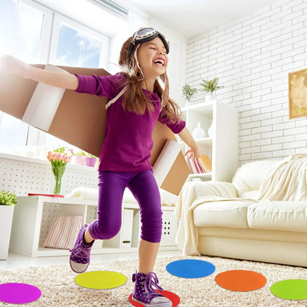 

24 Pcs Round Shape Rug Markers Early Education Self Adhesive Dots
