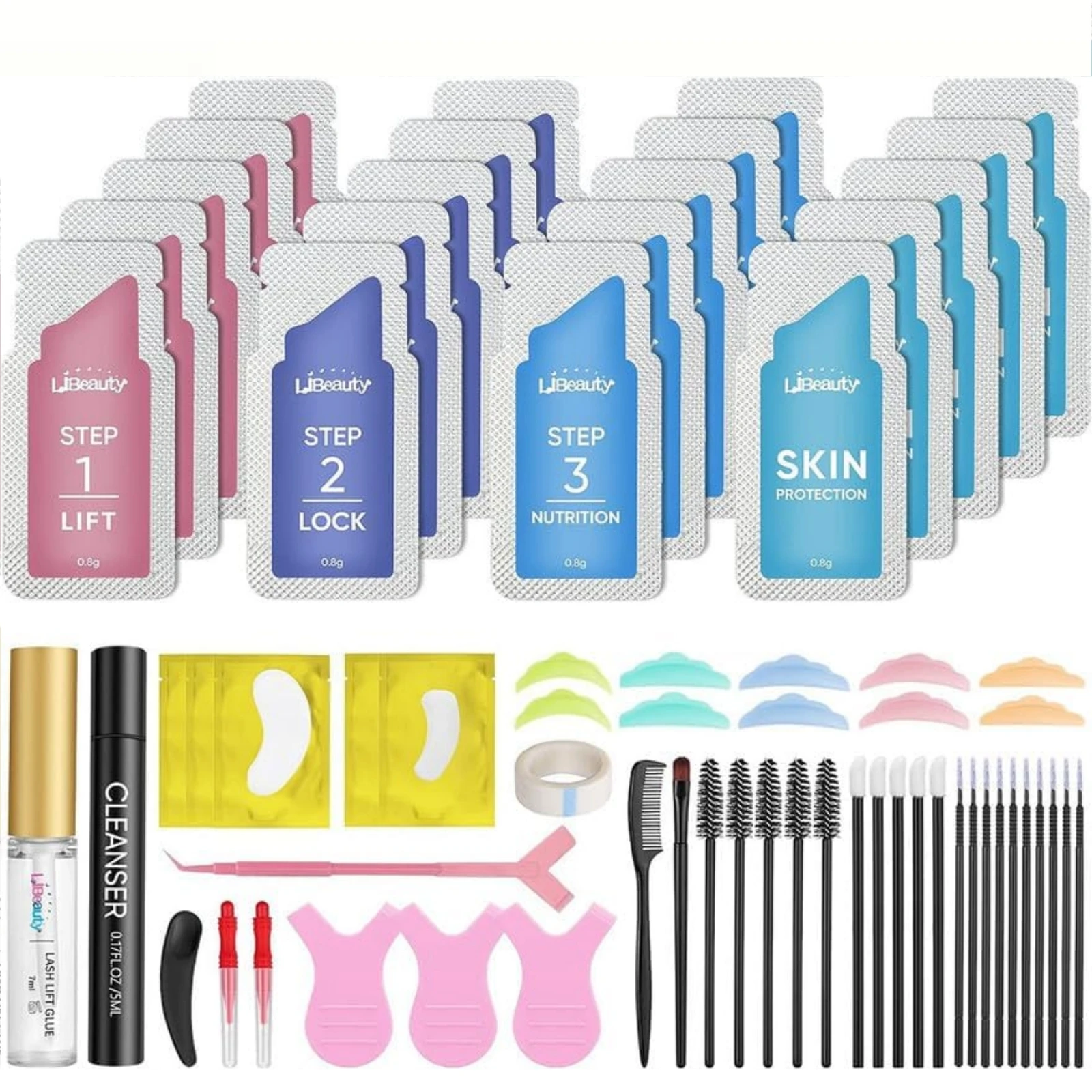 Libeauty Eyelash Lift Kit Lash Perm Kit Korean Lash Lift Kit Upgraded Curling Set Individually Packed Sachets Quick Lash Lifting