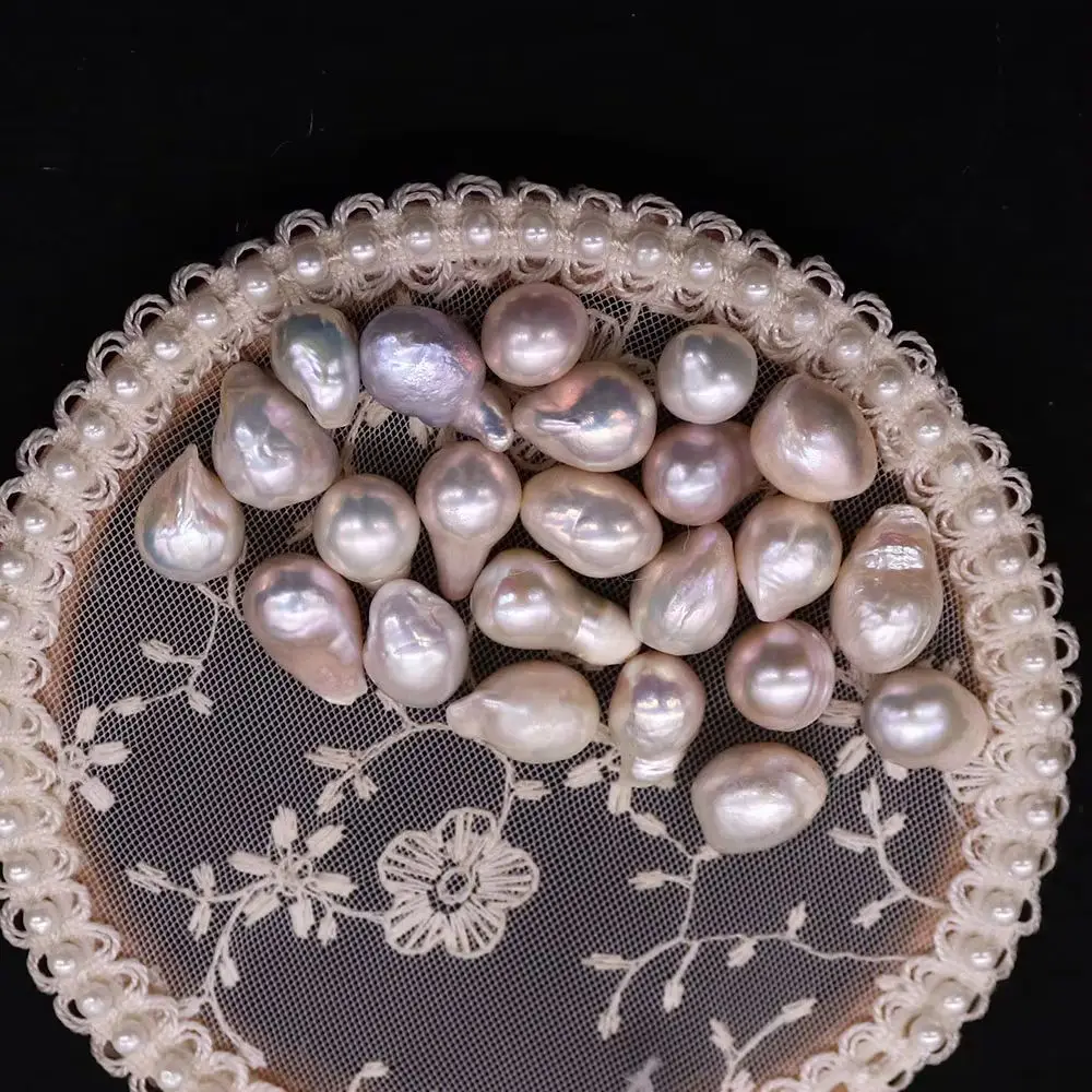

White Natural Freshwater Pearl Irregular Beads Edison Pearl Nonporous Loose Beads Jewelry Accessory Random 5 Pcs/pack Supply