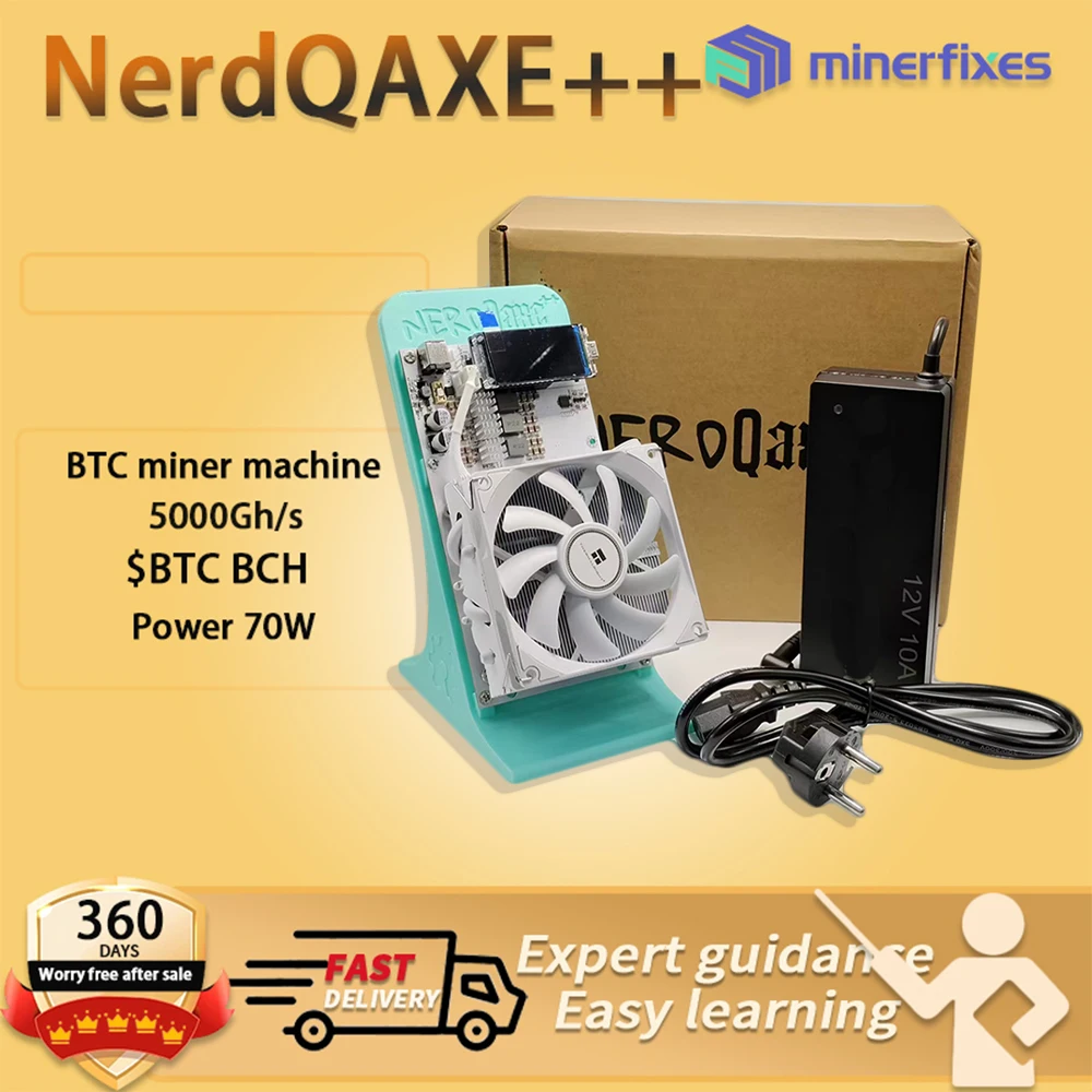 

Совершенно новая машина для майнинга биткойнов NerdQaxe 4,8 Crypto Miner 4,8T/S Asic Bitcoin Miners с вилкой европейского блока питания для Btc Miner