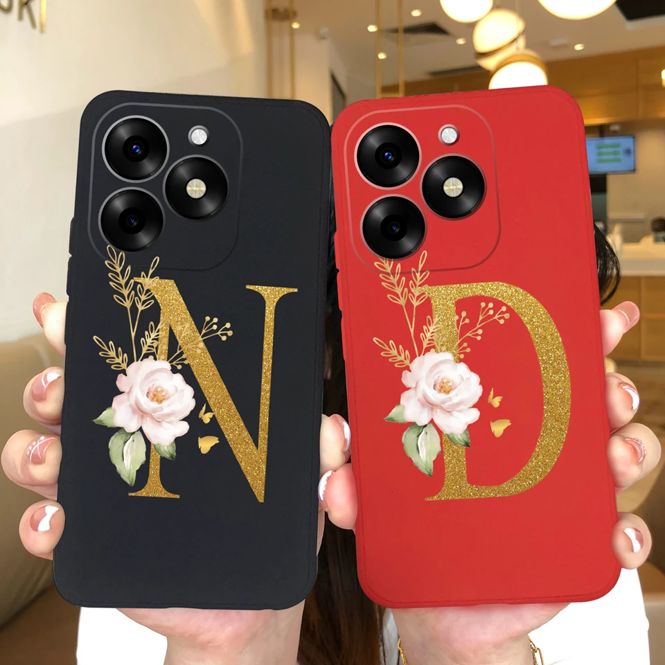 Case For Itel S23 PLus Beautiful Flower Fashion Matte Shockproof Bumper For Itel S23 PLus Silicone Soft TPU High Qualtiy Funda