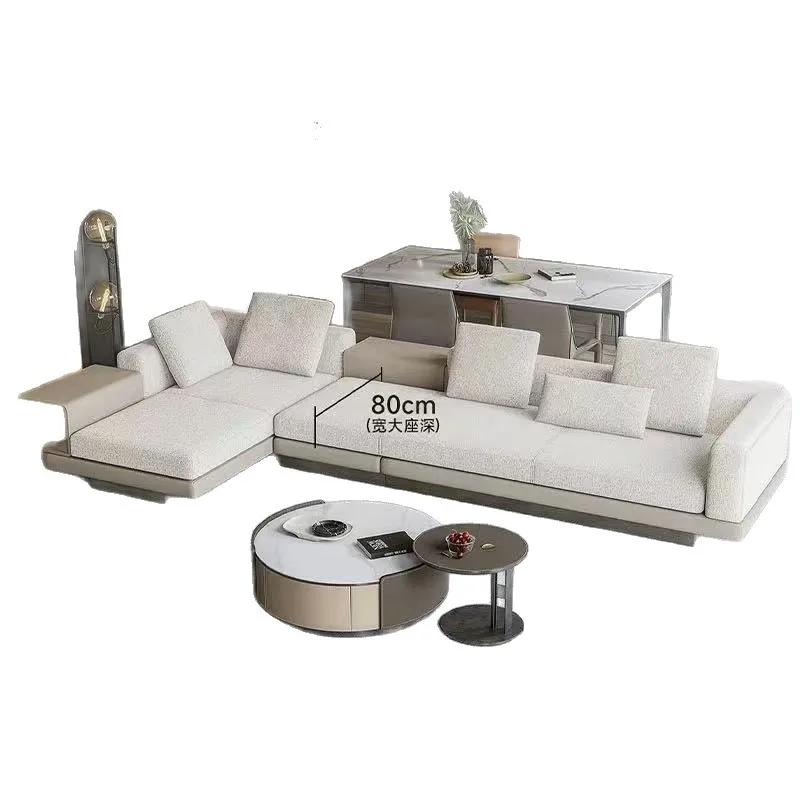 Italian-style Multi-form Fabric Sofa Minimalist Straight Furniture Large, Medium And Small Apartment Living Room Senior Office C
