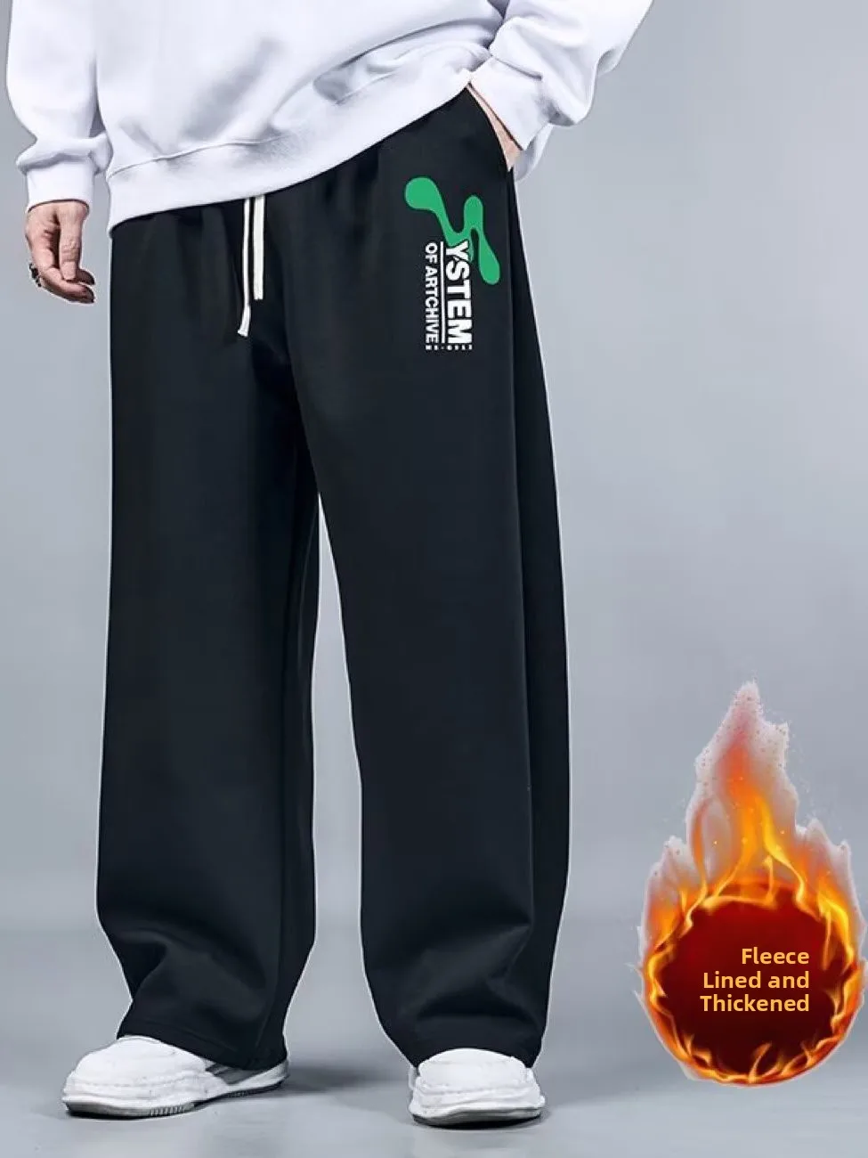 

plus Size Men's Sport Pants Autumn Winter New Sle Casual Straight Leg Long Pants Loose Fit Comfortable Breathable Polyester
