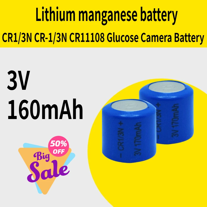 

NEW CR1/3N CR-1/3N 3V 160mAh Lithium Battery CR11108 Glucose Camera Battery Moscow Warehouse Stock