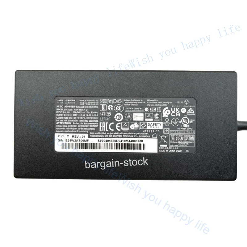 LL Delta 20V 7.5A 150W AC Power Adapter For MSI Bravo 15 B5DD-010US ADP-150CH D
