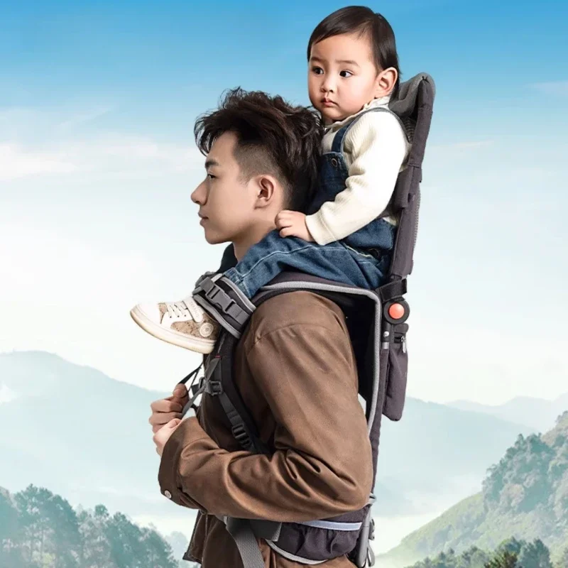 Children's saddle shoulder seat child carrying baby artifact mountaineering outdoor back frame with baby climbing