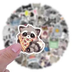 10/30/60PCS Kawaii Raccoon Stickers Cartoon Graffiti Cute Animal Decals DIY Ornament Car Bike Guitar Diary Scrapbook Kids Toy