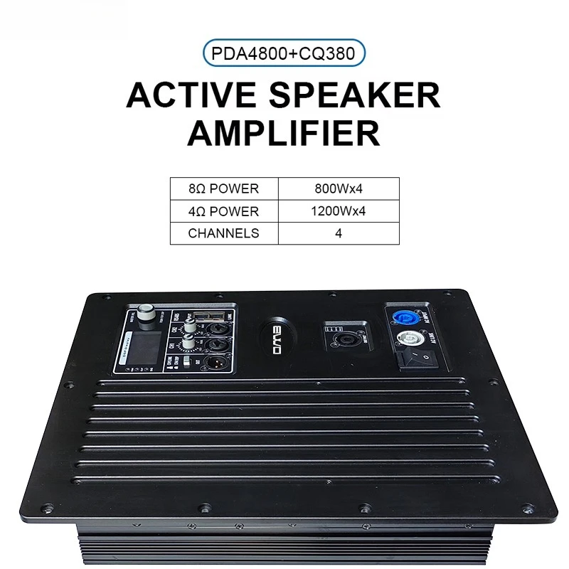 3pcs PDA4800+CQ380 Amplifier Modules DSP 4800W 4-Channel Class D Active Module Variable-Speed Fan Cooling, LCC 4 Ohms 1200W*4