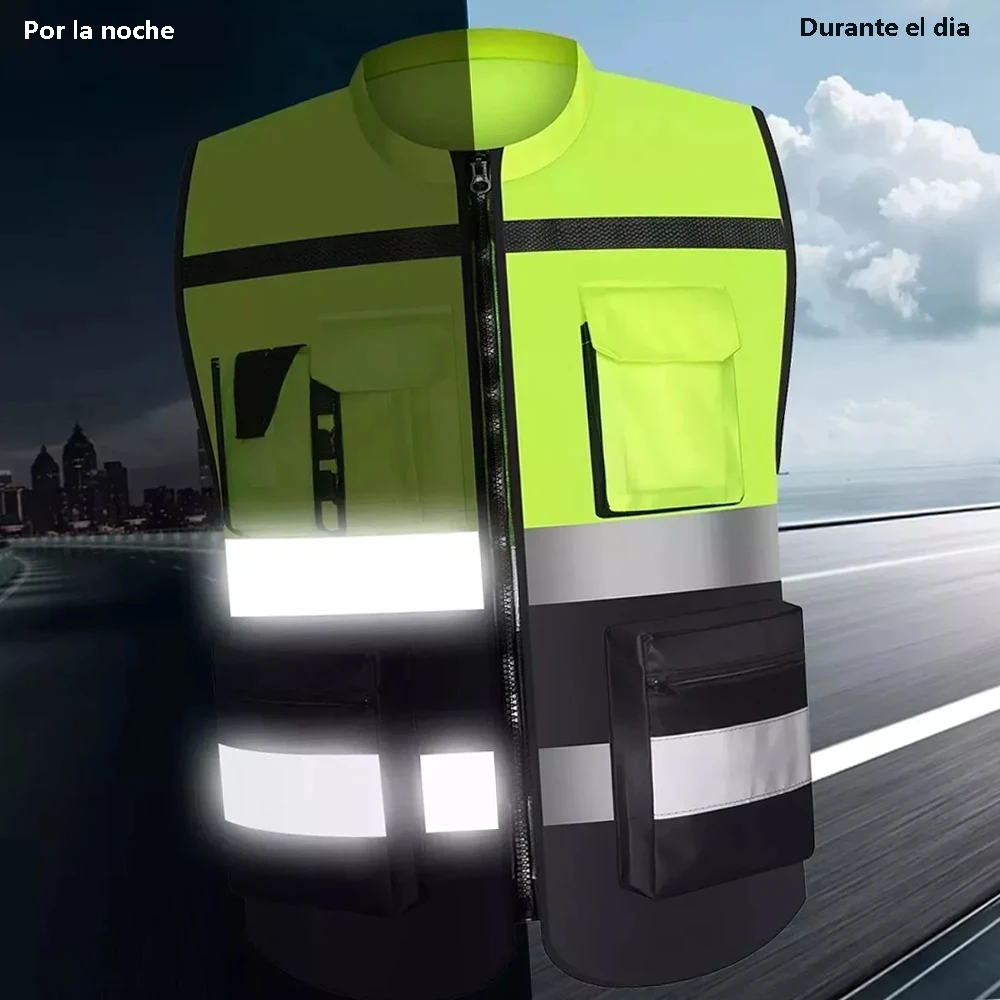 Abbigliamento riflettente per moto gilet di sicurezza stradale giallo giubbotto di sicurezza riflettente ad alta visibilità giubbotto da ciclismo