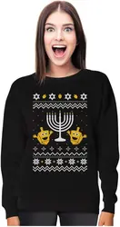 Tstars Ugly Hannukah Sweater Style Women Teen Girls Jewish Chrismukkah Sweatshirts