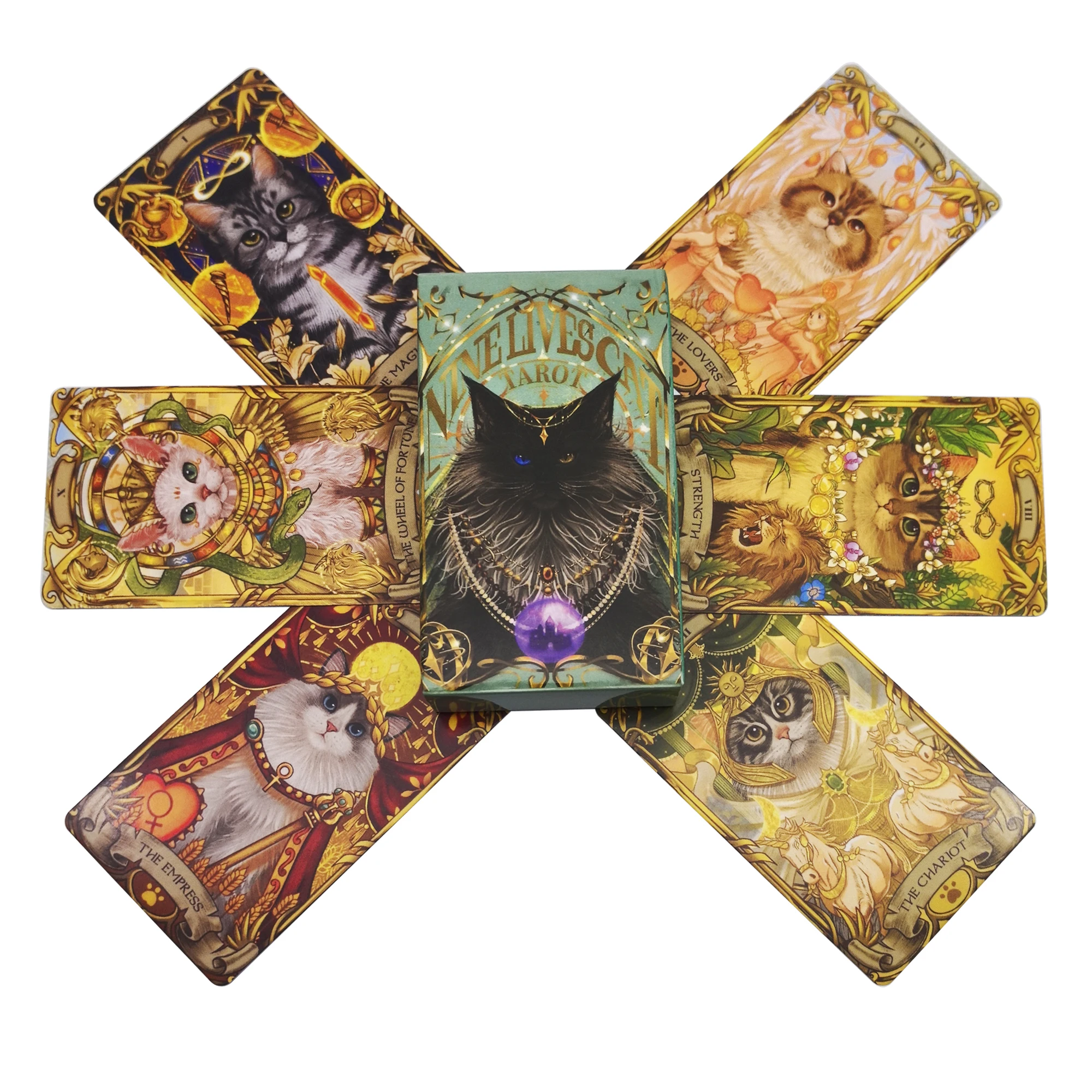 

78 Cat Tarot Deck, 10.3*6cm Cat Lovers Tarot Cards, Full Deck Tarot Cards gift